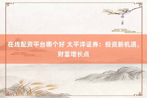 在线配资平台哪个好 太平洋证券：投资新机遇，财富增长点