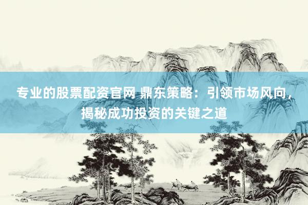 专业的股票配资官网 鼎东策略：引领市场风向，揭秘成功投资的关键之道