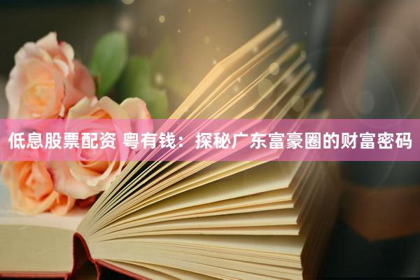 低息股票配资 粤有钱：探秘广东富豪圈的财富密码