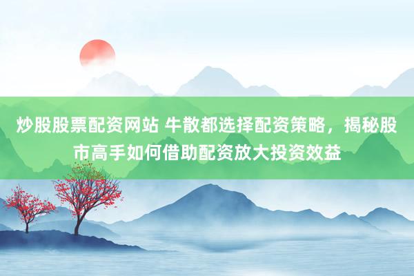 炒股股票配资网站 牛散都选择配资策略，揭秘股市高手如何借助配资放大投资效益