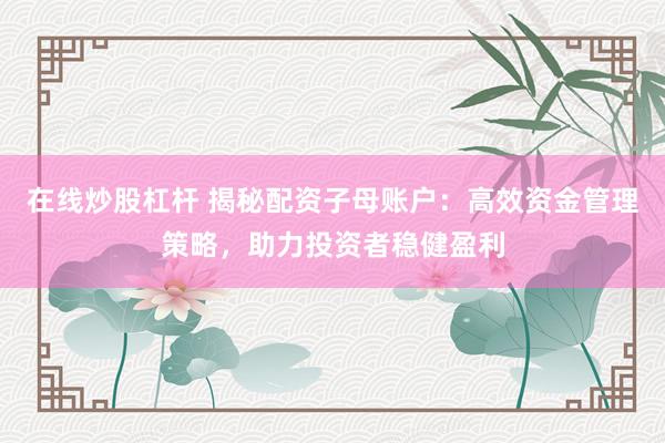 在线炒股杠杆 揭秘配资子母账户：高效资金管理策略，助力投资者稳健盈利