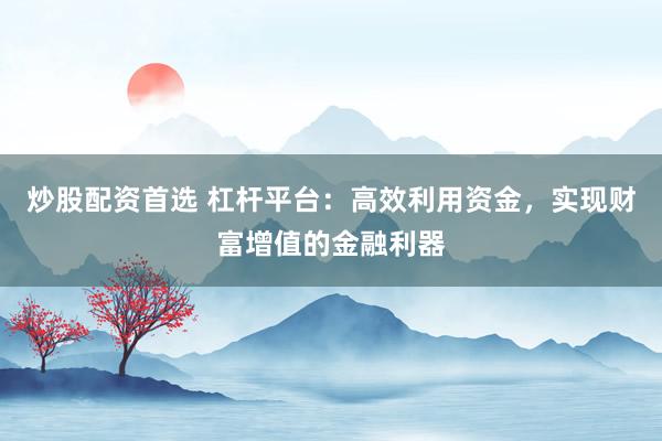 炒股配资首选 杠杆平台:高效利用资金,实现财富增值的金融利器