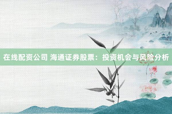 在线配资公司 海通证券股票:投资机会与风险分析
