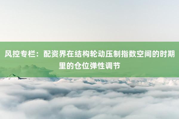 风控专栏：配资界在结构轮动压制指数空间的时期里的仓位弹性调节