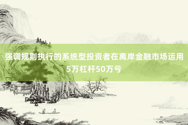 强调规则执行的系统型投资者在离岸金融市场运用5万杠杆50万亏
