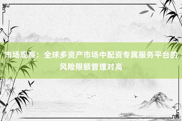 市场观察：全球多资产市场中配资专属服务平台的风险限额管理对高