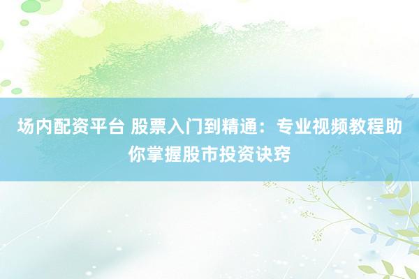 场内配资平台 股票入门到精通：专业视频教程助你掌握股市投资诀窍